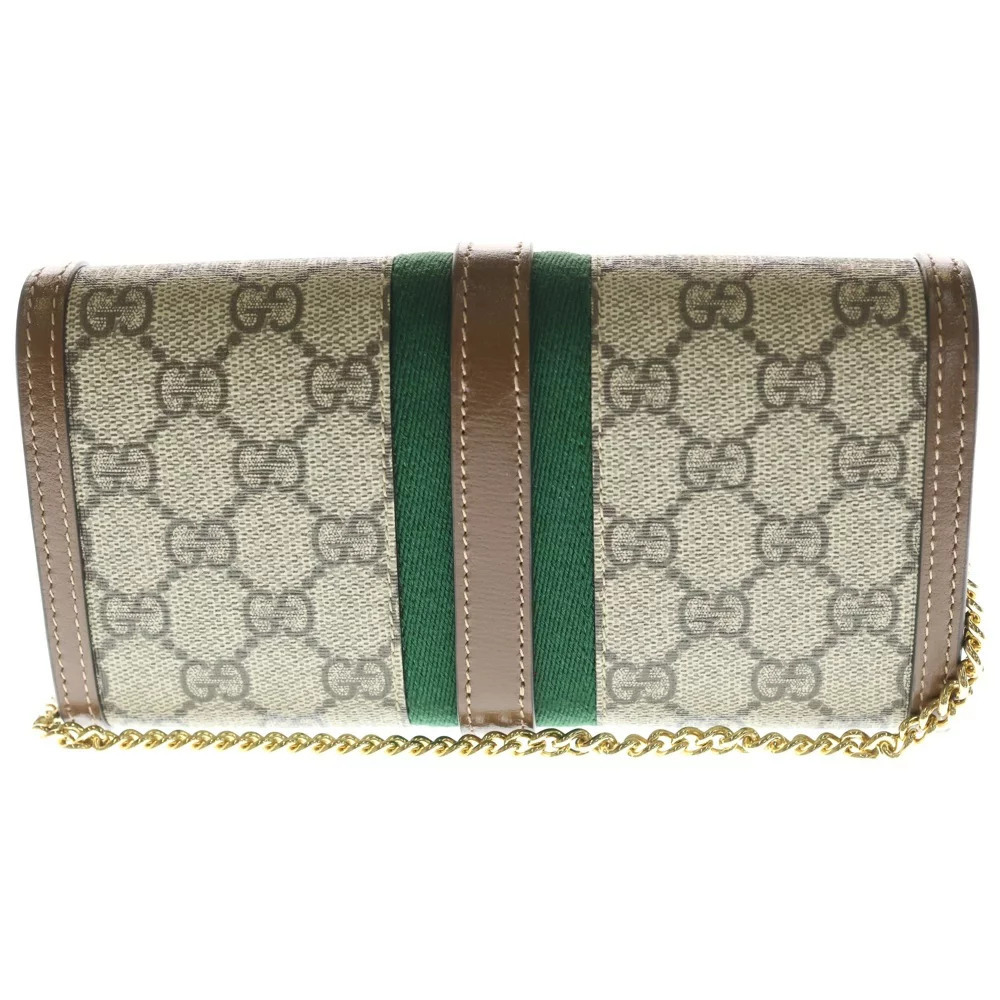 GUCCI Jackie GG Supreme Chain Wallet Shoulder Bag Beige - Picture 2 of 6